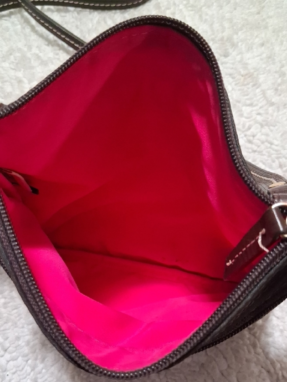 Dooney & Bourke Dark Brown Nylon Crossbody Bag with Duck Accent - Picture 5 of 9